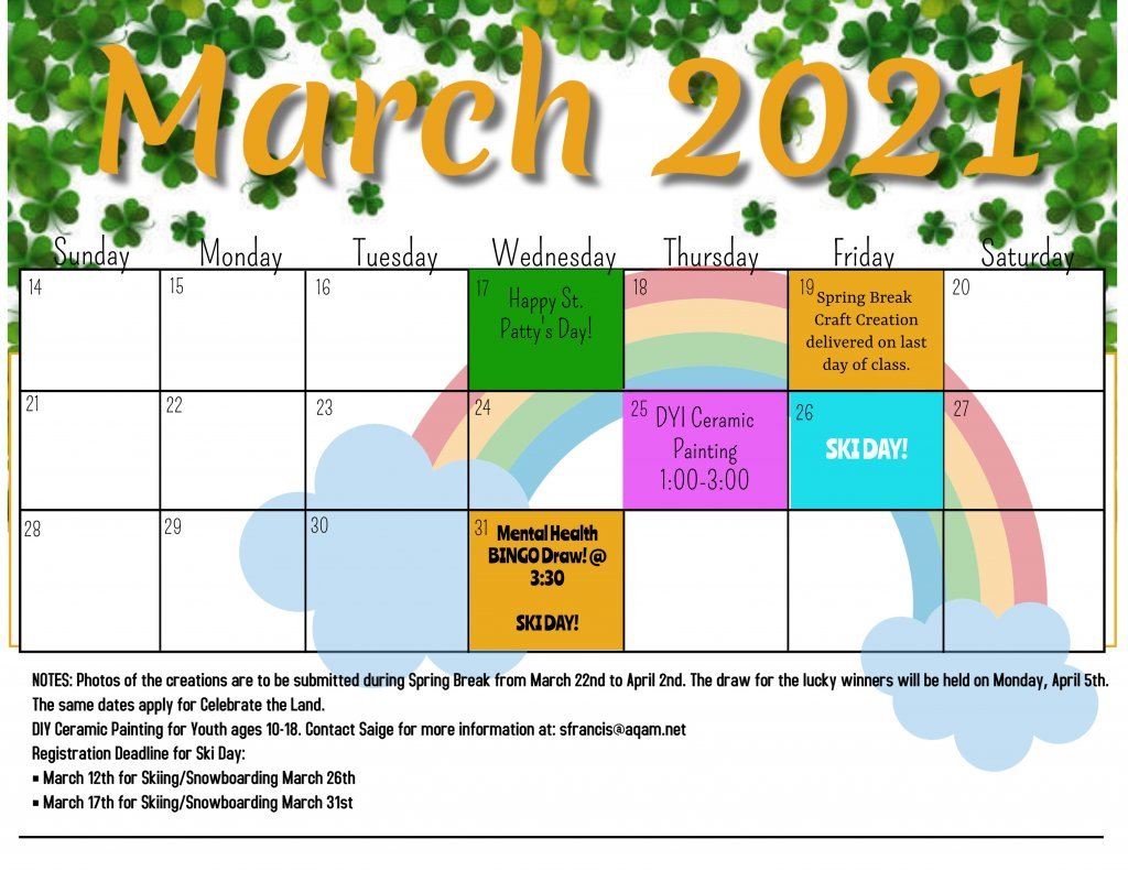 ʔaqam 2021 Spring Break Calendar aq'am